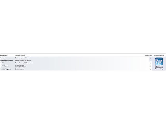 Windows Leistungs Index