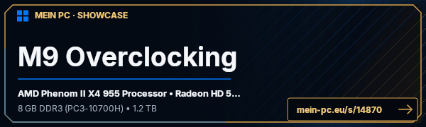 PC-Showcase M9 Overclocking von Liemann.s auf MEIN PC