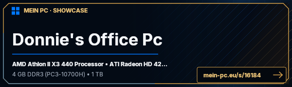 PC-Showcase Donnie's Office Pc von Donnie auf MEIN PC
