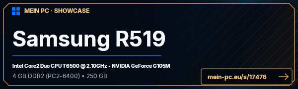 PC-Showcase Samsung R519 von Benjamin3012 auf MEIN PC