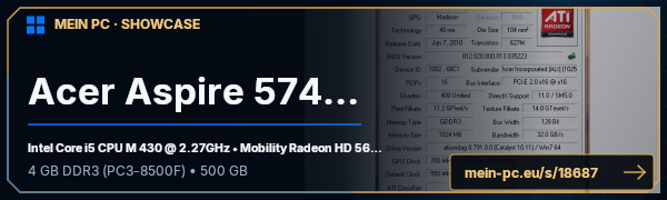 PC-Showcase Acer Aspire 5740G von danspy auf MEIN PC