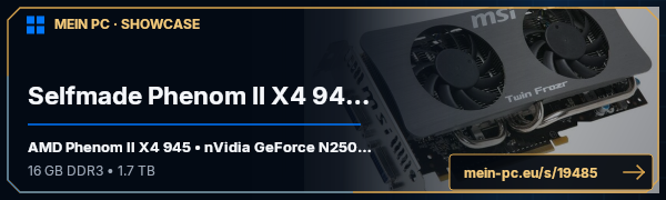 PC-Showcase Selfmade Phenom II X4 945 @ 3000 MHz von Pwgk769 auf MEIN PC