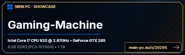 PC-Showcase Gaming-Machine von Maveric2005 auf MEIN PC