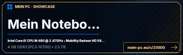 PC-Showcase Mein Notebook von svenre3890 auf MEIN PC