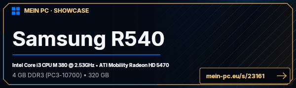 PC-Showcase Samsung R540 von Frodonet auf MEIN PC