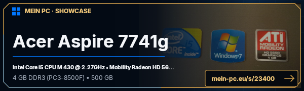 PC-Showcase Acer Aspire 7741g von mike0794 auf MEIN PC