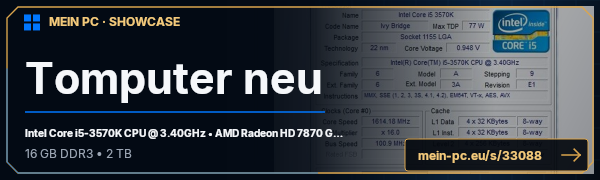 PC-Showcase Tomputer neu von Inserv auf MEIN PC