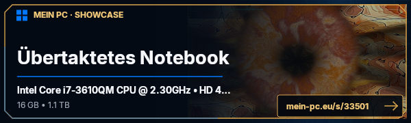 PC-Showcase Übertaktetes Notebook von WoI auf MEIN PC