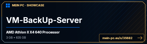 PC-Showcase VM-BackUp-Server von Kuddel auf MEIN PC