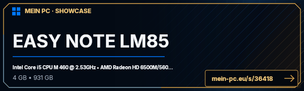 PC-Showcase EASY NOTE LM85 von 27TechnoLP auf MEIN PC