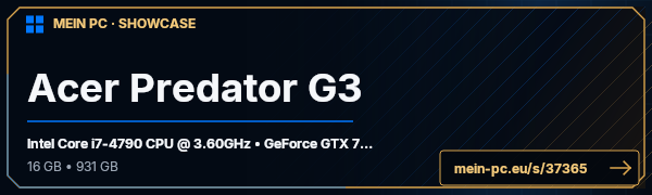PC-Showcase Acer Predator G3 von Sebi8243 auf MEIN PC