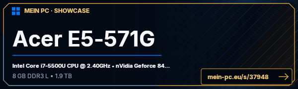 PC-Showcase Acer E5-571G von Darklord auf MEIN PC