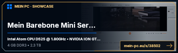 PC-Showcase Mein Barebone Mini Server von deejay2302 auf MEIN PC