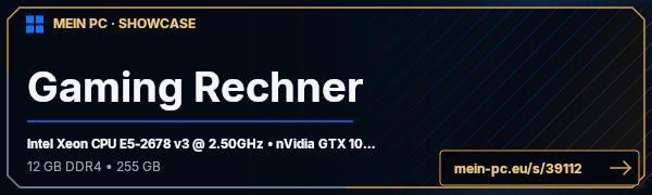PC-Showcase Gaming Rechner von 1708er auf MEIN PC